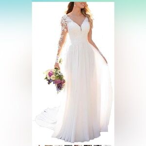 Elegant White Lace Wedding Dress
